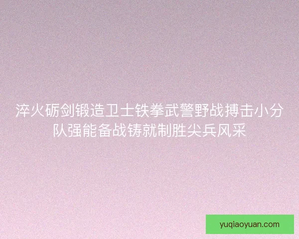 淬火砺剑锻造卫士铁拳武警野战搏击小分队强能备战铸就制胜尖兵风采